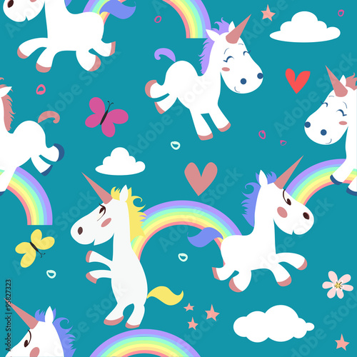 seamless pattern with unicorns
