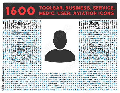 Customer Icon With Large Pictogram Collection