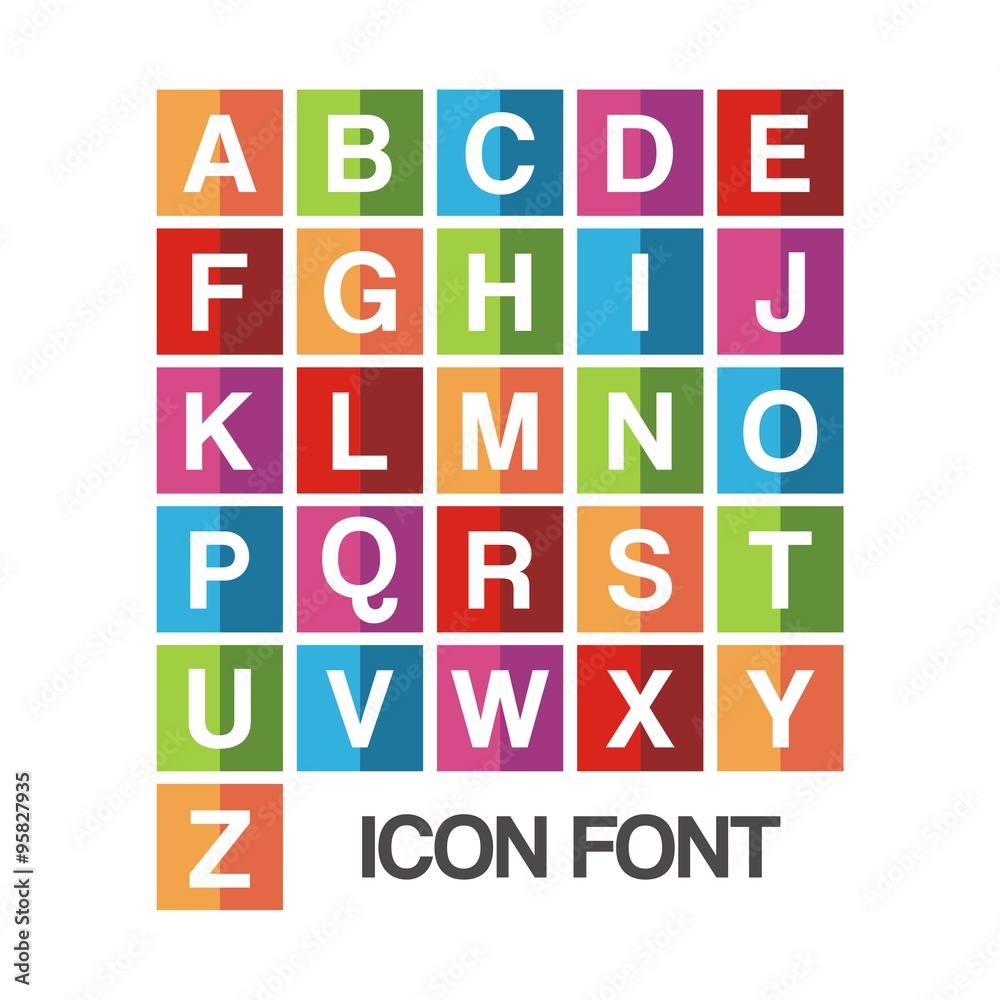 Simple Icon Font Square Design
