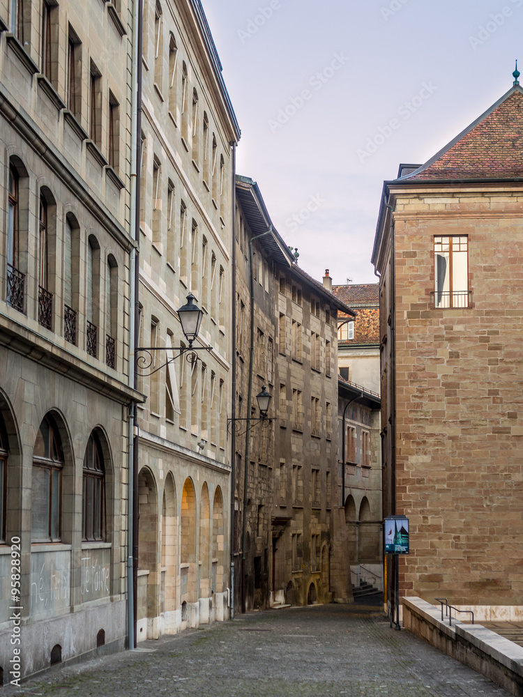 A typical street of old Geneva