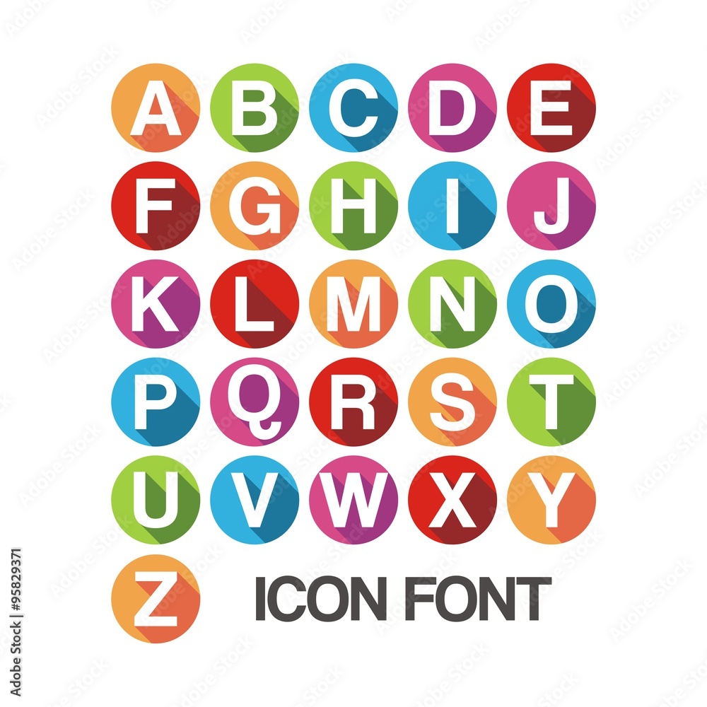 Simple Icon Font Circle With Shadow Design Simple Icon Font Circle With Shadow Design