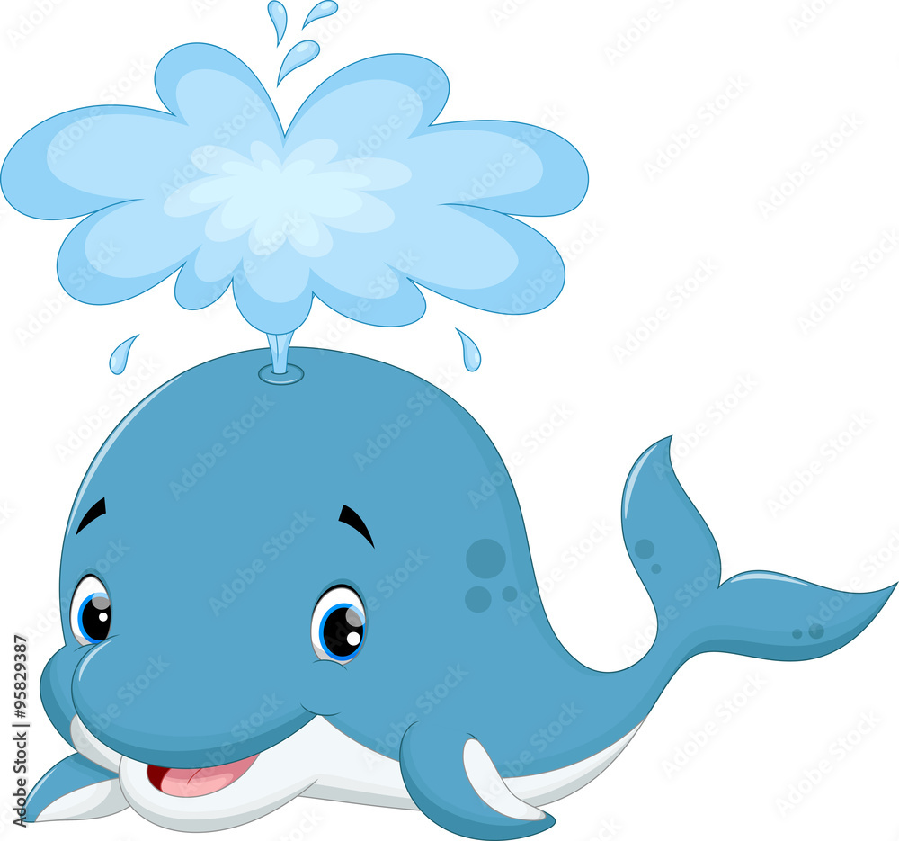 Vector illustration of cute whale cartoon Vector illustration of cute whale cartoon