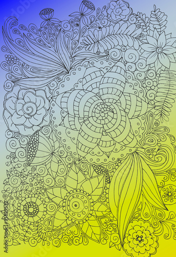 Vector doodle flower wallpaper