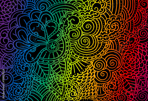 Vector doodle floral wallpaper