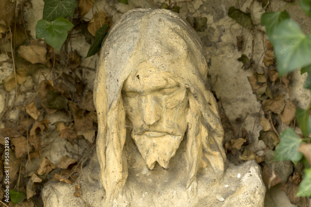 Historic Jesus on the autumn mystery old Prague Cemetery, Czech Republic Historic Jesus on the autumn mystery old Prague Cemetery, Czech Republic
