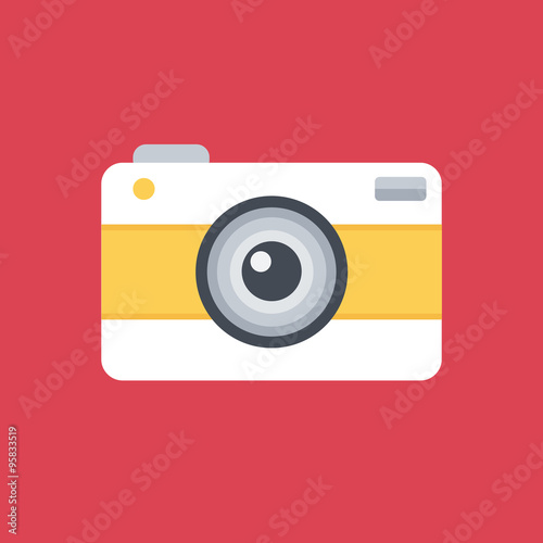 Flat design photo camera.
