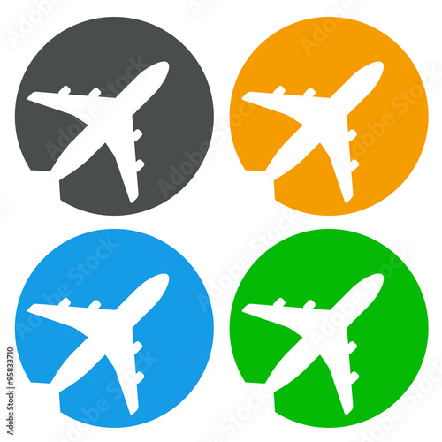Icono plano avion en varios colores #2
