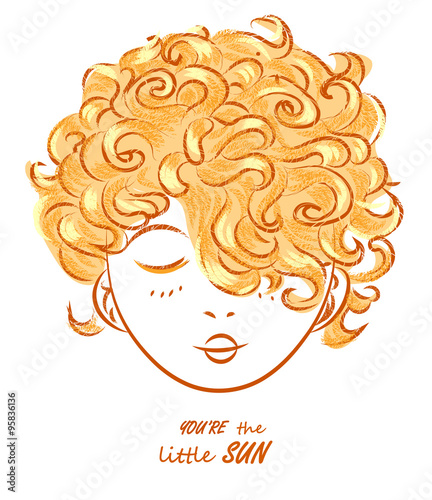 woman girl child vector drawing