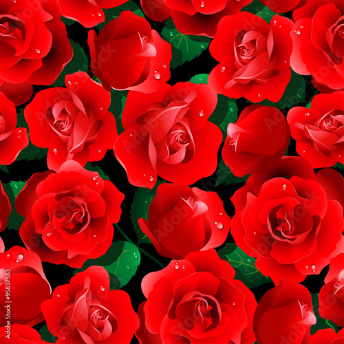 Red roses seamless pattern