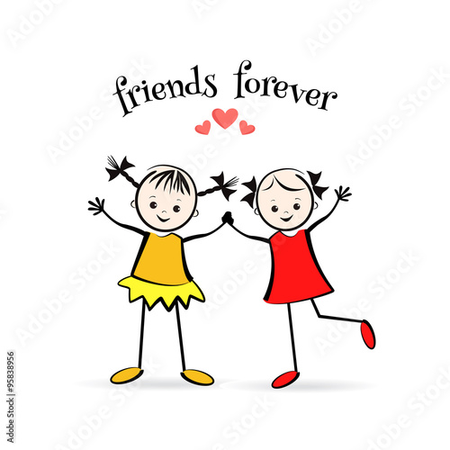 Happy childrens. The best friends.