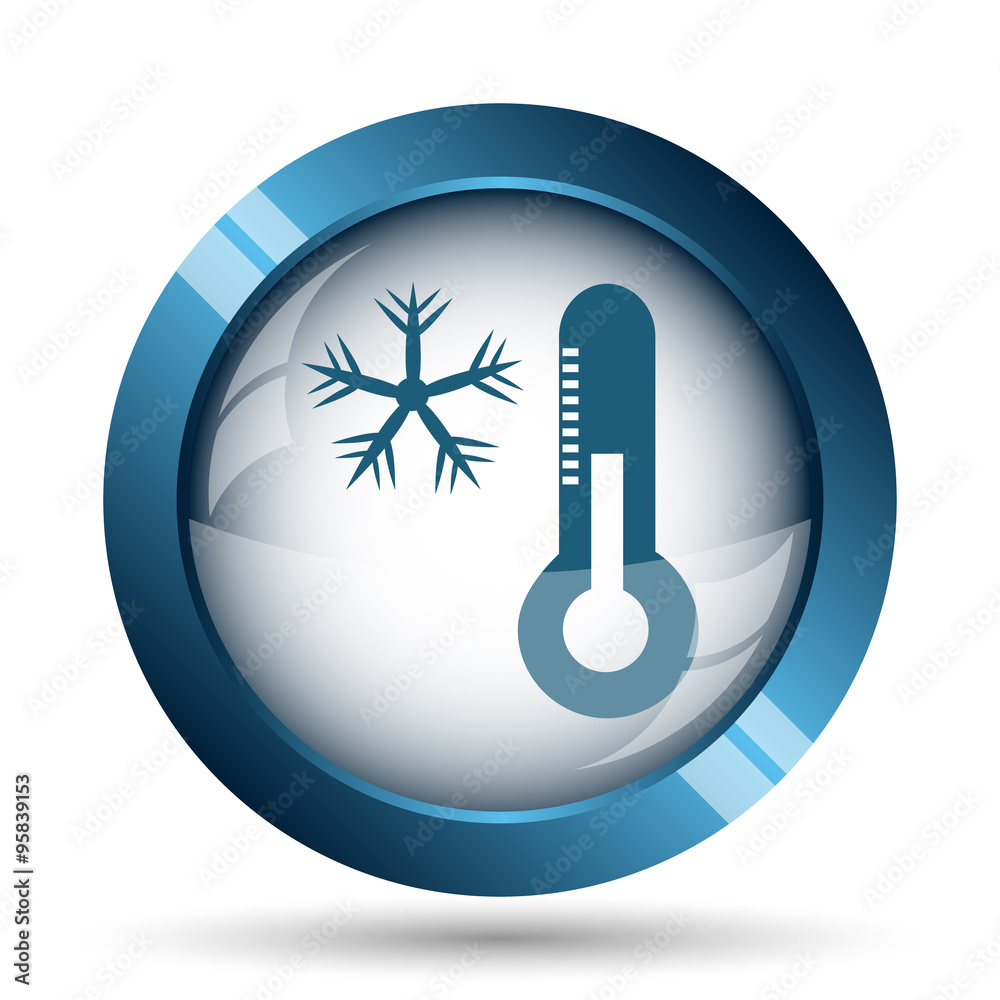 Snowflake with thermometer icon Snowflake with thermometer icon