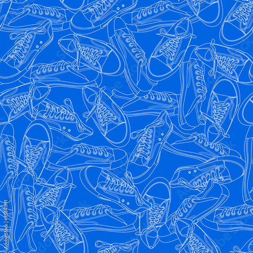 Sneakers seamless pattern.