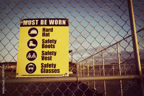 Site safety signs construction site for health and safety