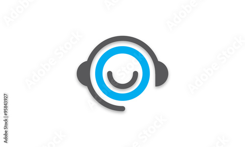 Audio bleu fond blanc