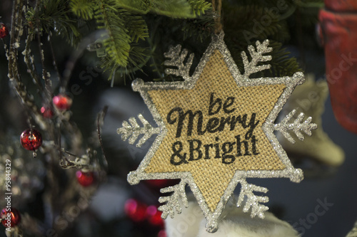 Christmas tree decoration ornament for the holidays, be merry and bright