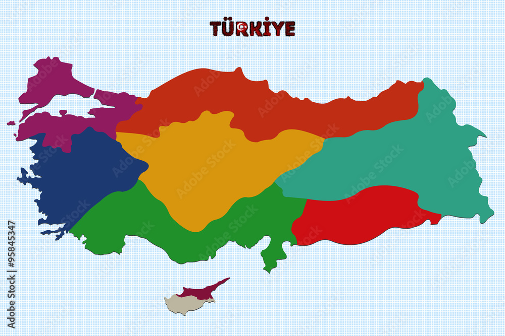 Türkiye haritası, harita tasarım ve sunum çalışması Stock Illustration