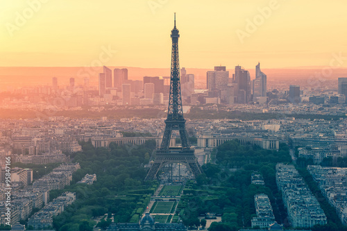 Vintage style of Paris skyline