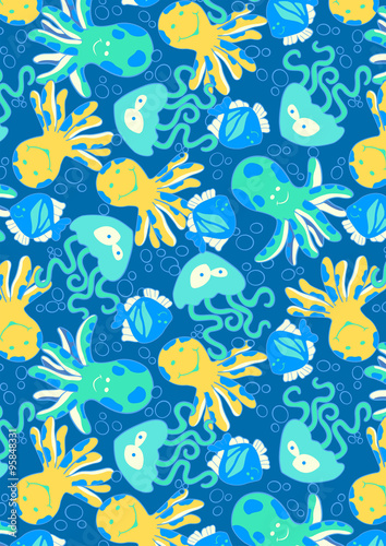 Underwater creatures repeat pattern