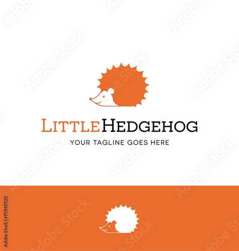 Cute hedgehog logo for creative business, shop or website