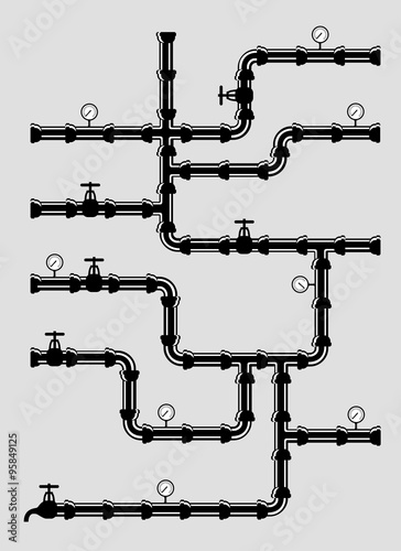 Scheme of water system .veсtor illustration