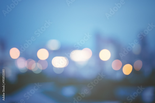 Abstract urban night light bokeh, defocused background