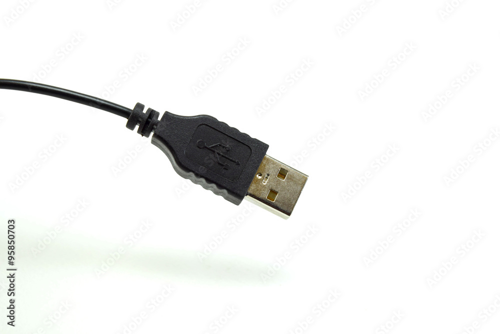 usb cable plug on white background isolated usb cable plug on white background isolated