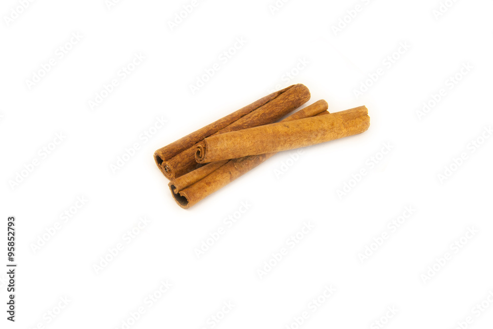 Cinnamon sticks on white background Cinnamon sticks on white background