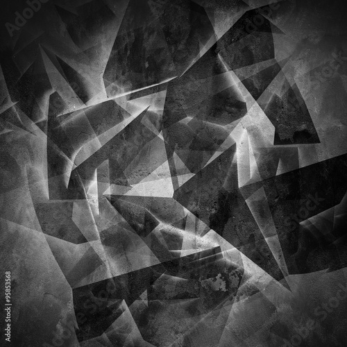 Abstract dark 3d chaotic polygonal surface #95853568