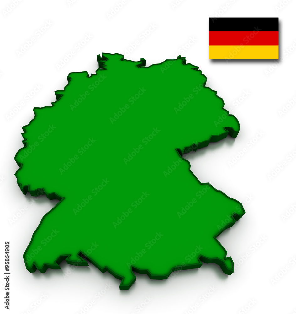 Obraz premium Germany Map and Flag