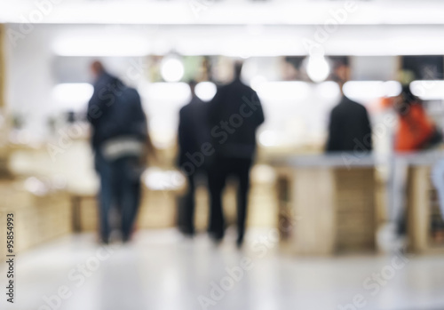 Blurred People in Shop interior background