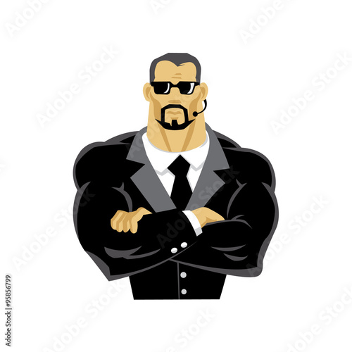 Man security guard vector