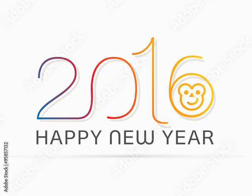 Happy New Yearwith monkey Vector illustration