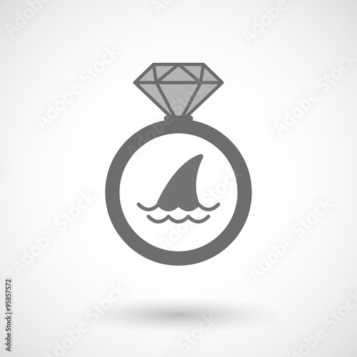 Vector ring icon with a shark fin