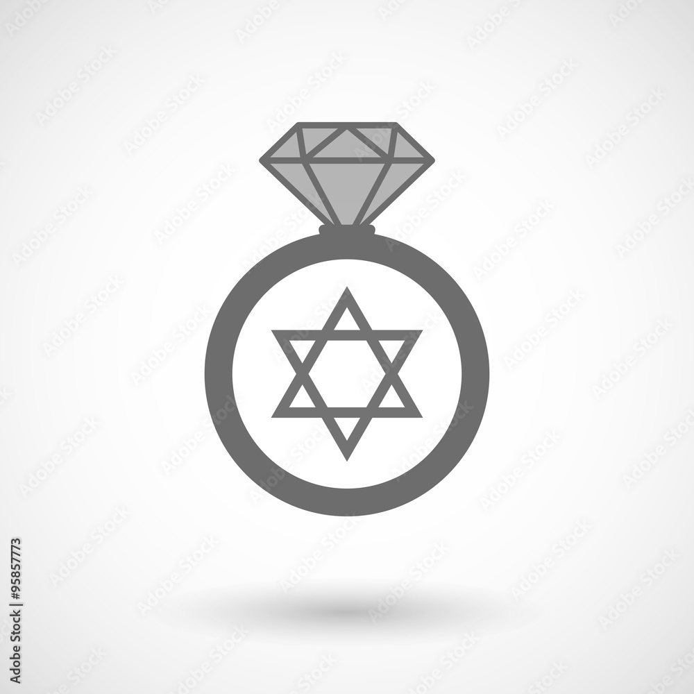 Vector ring icon with a David star Vector ring icon with a David star