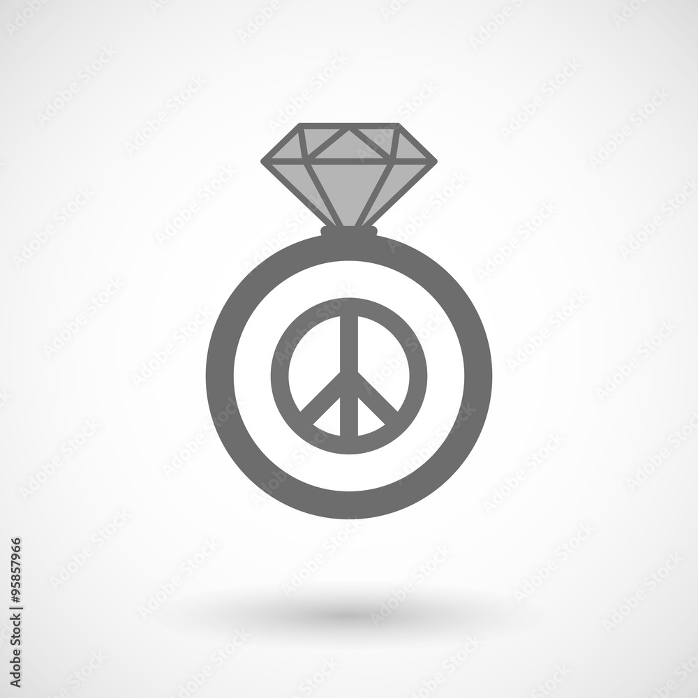 Vector ring icon with a peace sign Vector ring icon with a peace sign