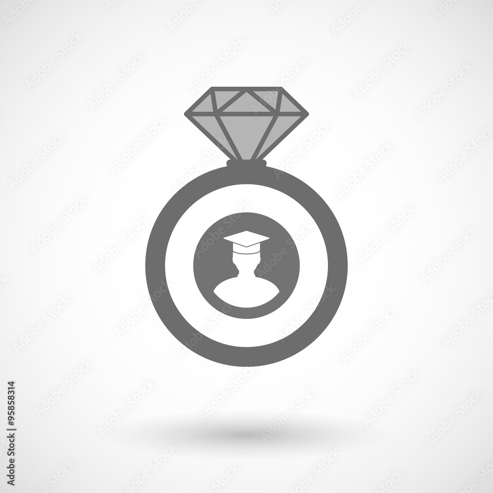Isolated vector ring icon with a student Isolated vector ring icon with a student
