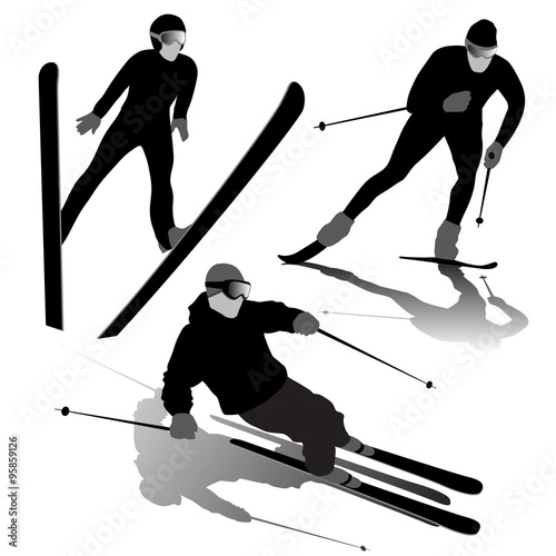 Ski silhouettes