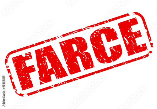 FARCE red stamp text