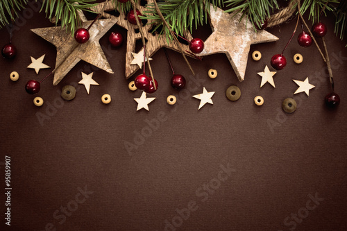 Christmas decoration with wooden stars