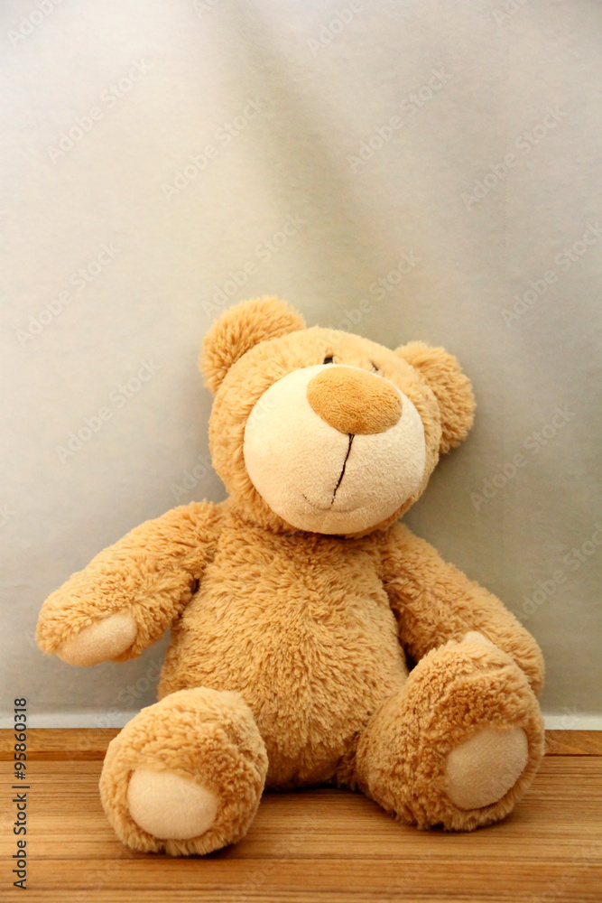 Obraz premium Flauschiger Teddybär mit Stethoskop