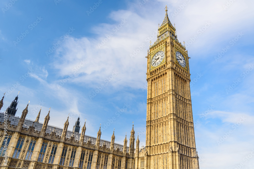 Big Ben and House of Parliament, London, UK - obrazy, fototapety, plakaty 