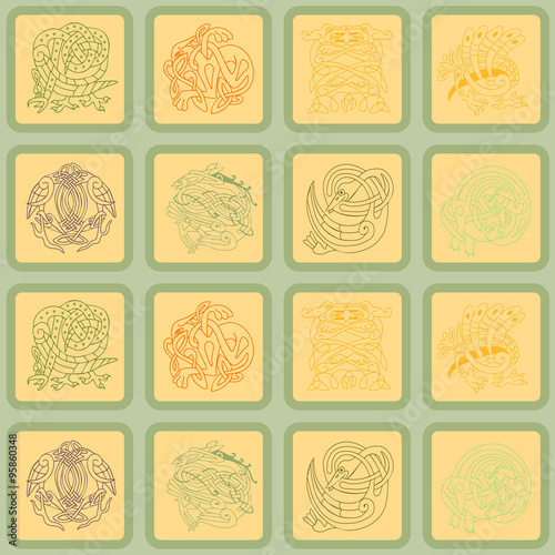 Seamless background with Celtic art and ethnic ornaments for your design