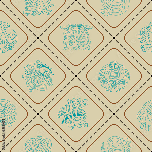 Seamless background with Celtic art and ethnic ornaments for your design