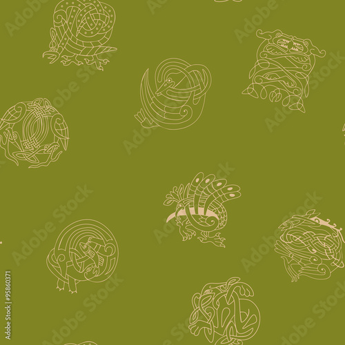 Seamless background with Celtic art and ethnic ornaments for your design