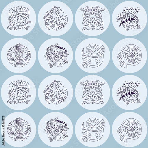 Seamless background with Celtic art and ethnic ornaments for your design