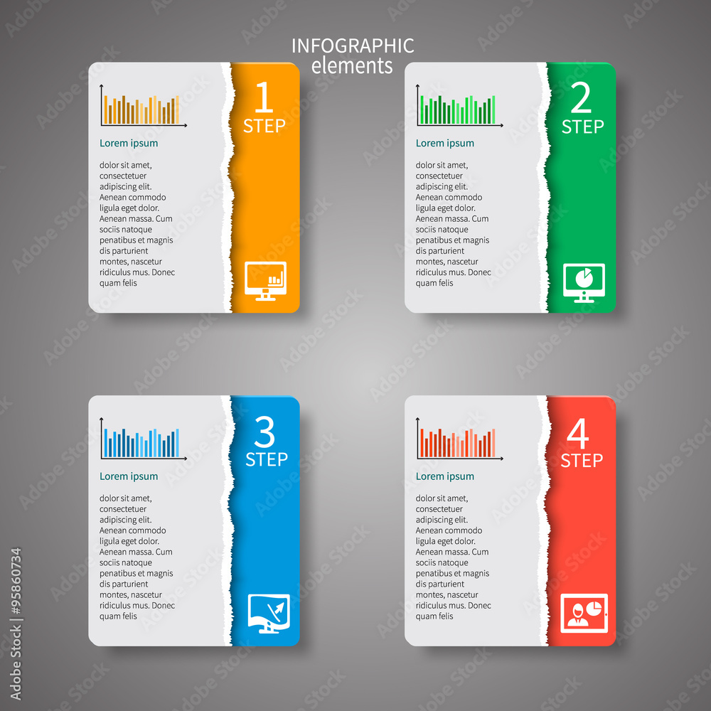 Abstract 3D Paper Infographics