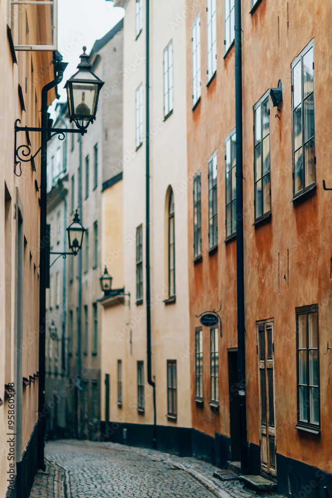 04 October, 2015. Stockholm. old town cityscape in Stockholm.Sweden. Selective focus, soft focus