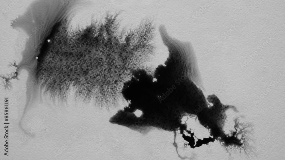 Black Ink Blots on Paper
