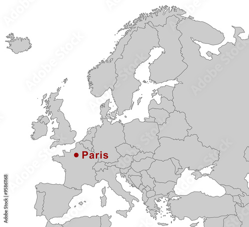 Paris map on white background