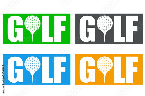 Icono plano GOLF en varios colores #2